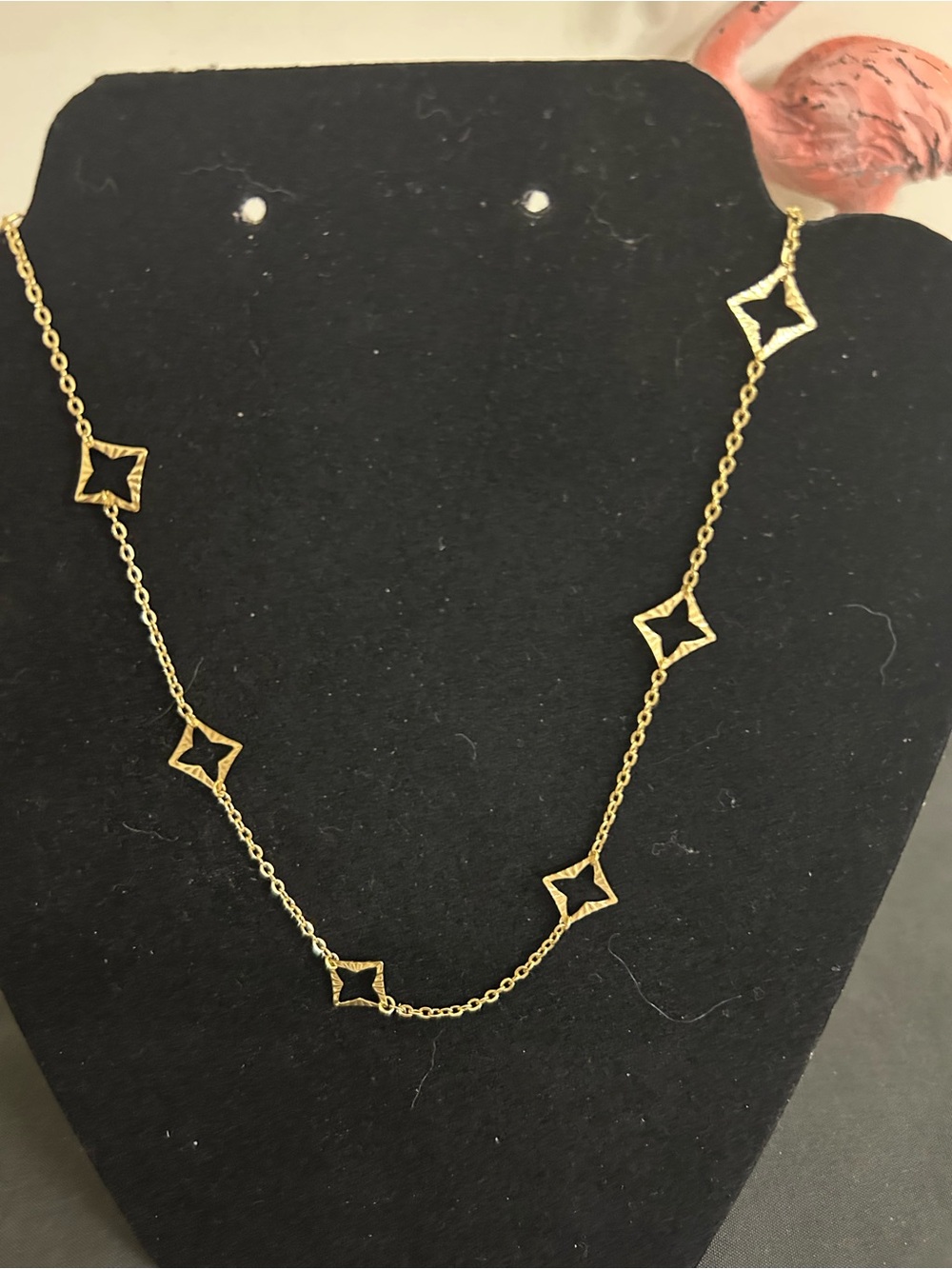 Plunder Gold Star Cutout Station Necklace - Shiny Gold